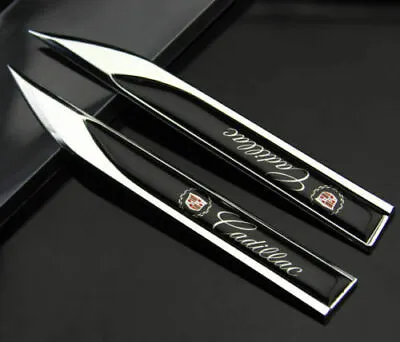 NEW 2x Metal For Cadillac Blade FENDER Badge Decal Landmark 3D Emblems  • $23.68