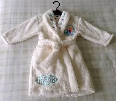 Disney Frozen Anna & Elsa Soft Plush Dressing Gown/Bath Robe Baby Girls 18-24m • £6.99