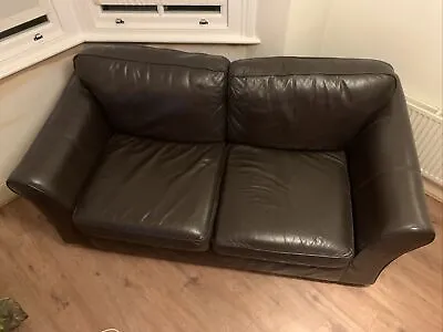 £300 • Buy Marks And Spencer (M&S) 'Abbey' Large Brown Leather Sofa 3 Seater