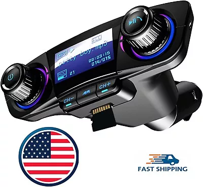 Bluetooth Car FM Transmitter MP3 Player Hands Free Radio Adapter Kit USB Charger • $16.83