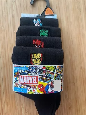 Mens Socks Marvel Superheroes Theme 4 Pack Cotton Rich UK 9-12 EUR 43-47 • £7.99