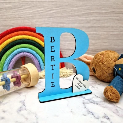 £7.99 • Buy Personalised Baby Boy Girl Newborn Gift Christening Keepsake Letter Name Present