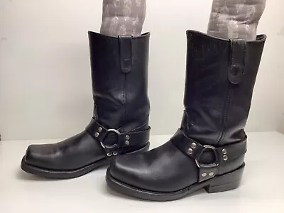 Vtg Mens Unbranded Harness Motorcycle Black Boots Size 9 D • $79.99