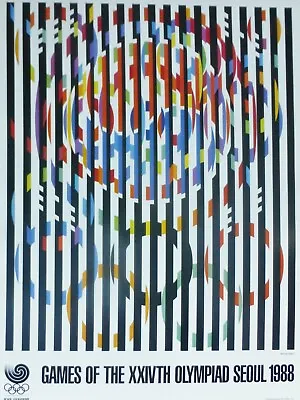  1988 Seoul Korea Yaacov Agam Authentic OLYMPIC POSTER  Message Of Peace  • $78