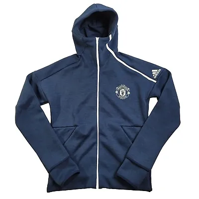 Adidas Manchester United Jacket Mens Small Soccer ZNE HD 3.1 Blue Zip Up  • $59.97