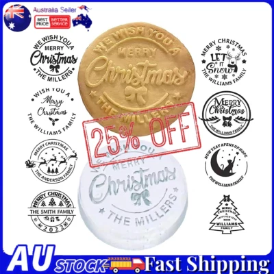 $14.11 • Buy Merry Christmas Cookie Stamp Molds Cookie Cutter Fondant Stamp With Your Family