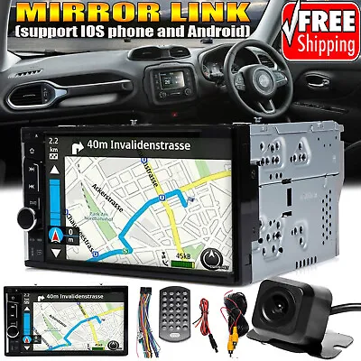 Camera & Car Stereo Mirror Link For GPS Navi DVD CD Player 2DIN IOS Android • $90.60