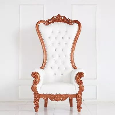 Design Rose Gold /White Throne Chair - Rose Gold • $699