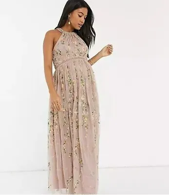 £60 • Buy Maternity Embroidered Floral Maxi Occasion Bridesmaid Party Dress SIZE 14