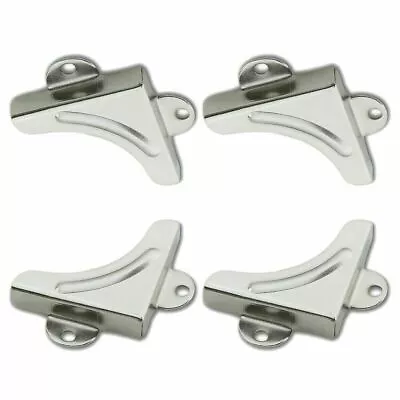 4 X Mirror Picture Corner Holder Nickel Wall Mounting Bracket 7mm Fixing Set • £3.25