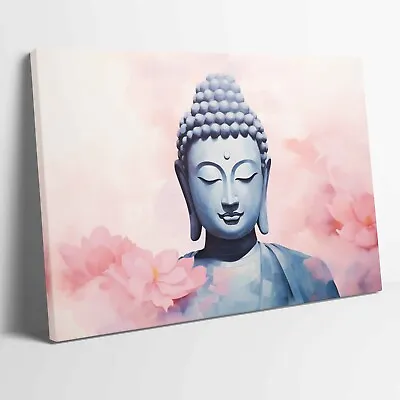 Buddha Buddhist Buddhism Flowers Stretched Canvas Poster Print Art More Sizes • £12.99