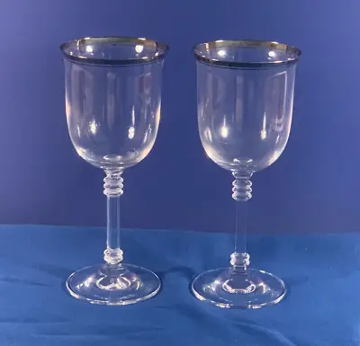 Mikasa Crystal GOTHIC PLATINUM Water Goblet Glass 7 5/8  Set Of 2 • $20