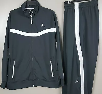Nike Air Jordan Basketball Track Suit Jacket + Pants Set Dark Grey (size Large) • $134.99