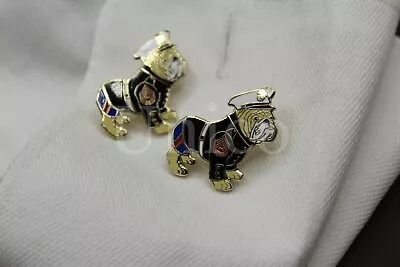 Custom Made Cufflinks Handmade Bulldog French United States Marine USMC Captain • $18.99