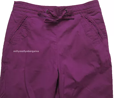 M&S Womens Marks And Spencer Classic Purple Crop Trousers Size 10 Short • £12.99