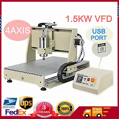 USB 4 Axis 1500W VFD CNC Router 6040Z Engraver Engraving Machine Woodworking • $1199