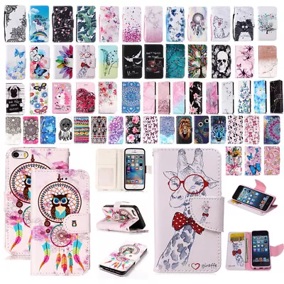 For IPod Touch 5th 6th Gen New Patterned Magneti Flip Leather Wallet Card Cover • £50.40