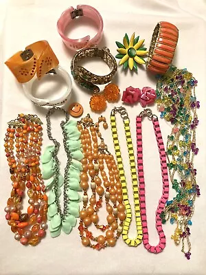 Vtg To Now~Costume Jewelry Lot Bright Colorful WearResale LuciteMetal Etc • $100
