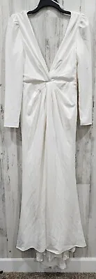 LULUS Size LARGE Stunning Romance White Long Sleeve Mermaid Maxi Dress**NWOT** • $64.60