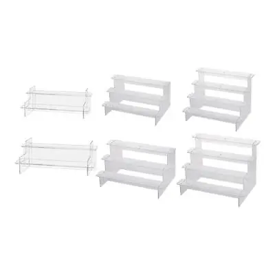 Acrylic Display Riser Stand Shelf Showcase Rack For Glasses Cupcake Home • £9.37