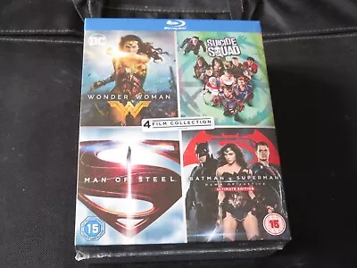 4 Dc Film Collection Blu-ray Box Set Wonder Woman Suicide Squad Batman Superman • £6.99