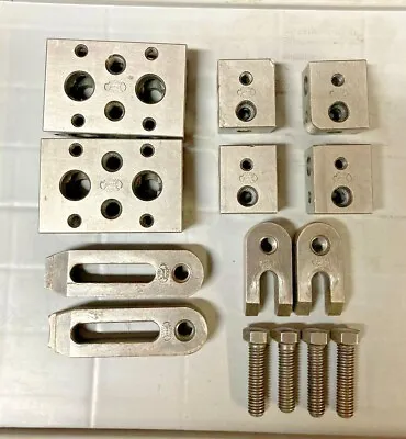 Moore 1-2-3 Parallel Blocks 4 Moore 1-1/2 X 1-1/4 X7/8  Blocks Hold Down Clamps • $475