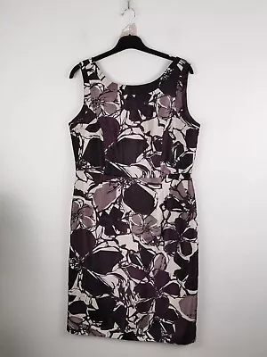 JACQUES VERT UK 12 Women's Purple Shift Dress Silk-Like • £14.99