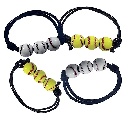$8.54 • Buy 12Pcs Baseball Bracelet Adjustable Softball Bracelet Teens Teams Sport Birthday