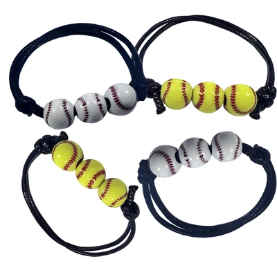 $8.54 • Buy 12Pcs Baseball Bracelet Adjustable Softball Bracelet Teens Teams Sport Birthday