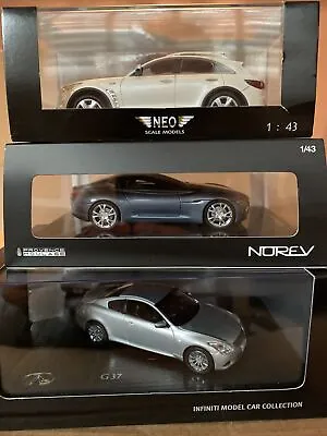 3 X Infiniti 1/43 Car Models By Neo Norev Dealer Packaging: Fx50s G37 Essence • $247.76