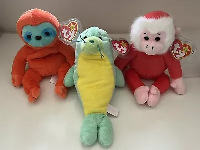 Ty 3 Beanie Babies SET (FOSTER MOLASSES & STANLEY)  NEW UK LIMITED EDITION • $50