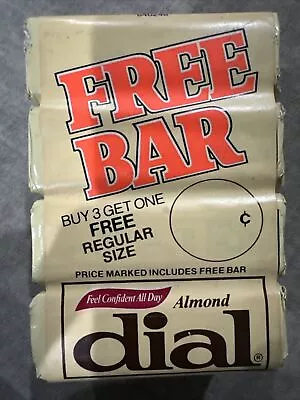 Vintage DIAL Almond Bar Soap 3.5oz Bars NOS New Old Stock 4 Bars 1 FREE RARE • $8.95