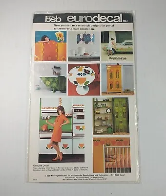 Vintage Sealed Bsb Euro Decal 60s Flower Power Hippie Kitchen Stickers   • $20