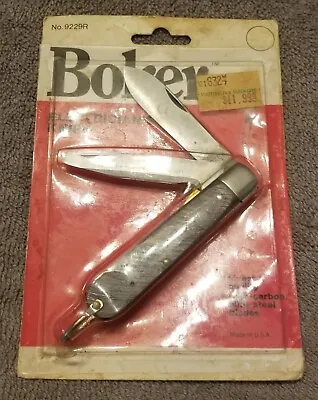 Original 1980's Vintage NIB Boker Tree Brand 9229R 2 Blade Electrician's Knife • $40