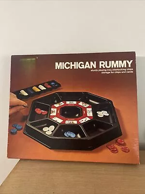 Vintage Lowe 1974 Michigan Rummy Game Plastic Playing Tray 2466 Complete! • $18