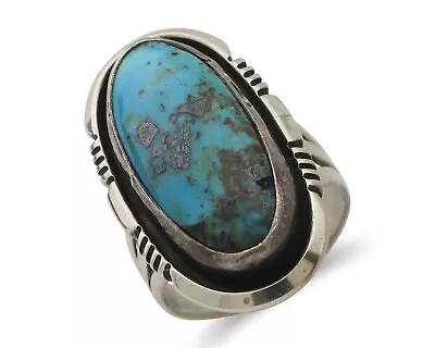 Navajo Ring 925 Silver Morenci Turquoise Native American Artist C.80's • $159