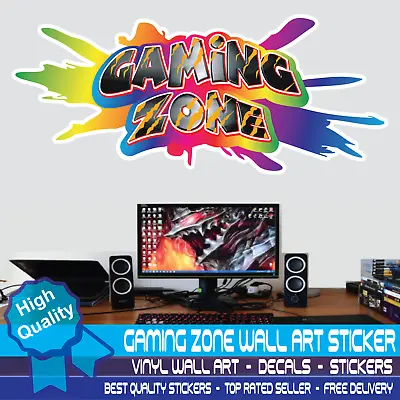 £6.49 • Buy Gaming Zone Wall Sticker X Box One PS 4 5 Gamer Vinyl Decals Kids Childs Bedroom