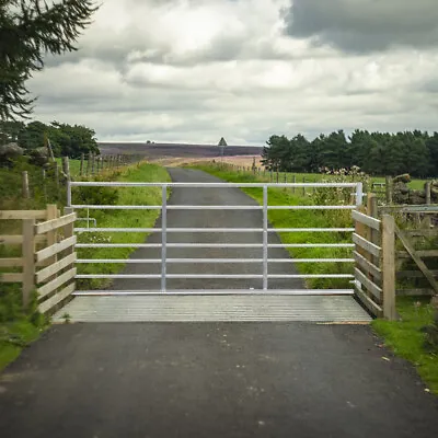 3-12ft Livestock Field Farming Fence Gate Galvanized 7 Bars Driveway Lamb Gate • £285.95