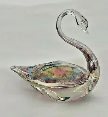 £25 • Buy Heron Glass Giant Amethyst Swan 14 Cm Tall - Hand Crafted In UK - Gift Box
