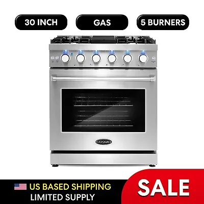 30 In. Gas Range 5 Burners Convection Oven Storage Drawer In Stainless Steel • $1665.97