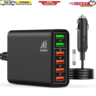 Multi Ports USB Car Charger 96W 6 Port QC3.0 Fast Car Charger Adapter Multiple • $33.99