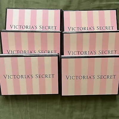 Victorias Secret Signature Stripe Pink Black Gift Card Empty Box X 6 Set • $12.50