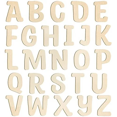 $17.35 • Buy 26Pcs 6in Wooden Letters Wooden Alphabet Letter For Crafts Unfinished Wood