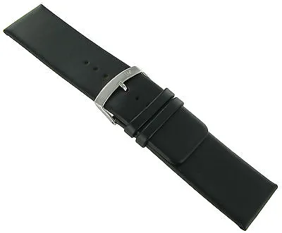 30mm Morellato Square Tip Black Genuine Leather Flat Unstitched Mens Watch Band • $25.16