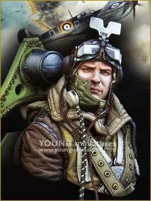 Young Miniatures - RAF Spitfire Mk.l Pilot WWll - 1/10th Resin Bust - YM1868 • £55