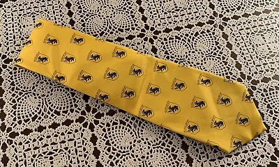 Warner Brothers Harry Potter Hufflepuff Necktie 100 Percent Silk Yellow Gold • $12.99