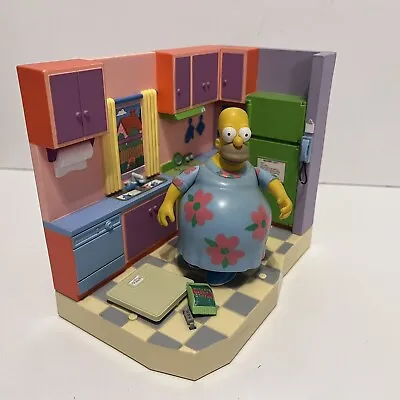 The Simpsons Interactive World Of Springfield Kitchen Playset & Homer Playmates • £39.99