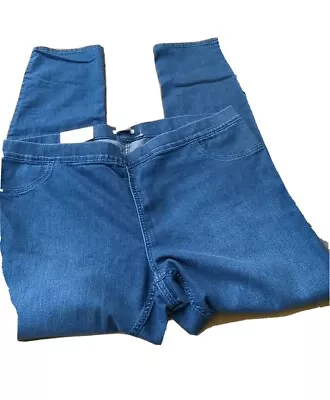 H & M Blue Denim Jeans Skinny Super Stretch Wide Waist Plus Size 20 NWT • $15.60