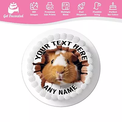 Adorable Hamster Pet Personalised Cake Icing Topper Edible Cupcake Decoration • £9.99
