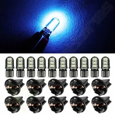 10x Canbus Ice Blue T10 194 168 LED Bulb Instrument Cluster Dash Light W/ Socket • $9.79